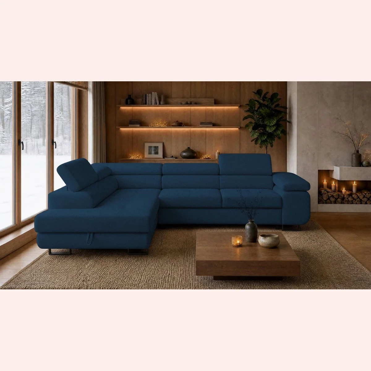 storez24 Ecksofa Velmo, elegante L-Form, mit Schlaffunktion und Bettkasten 5