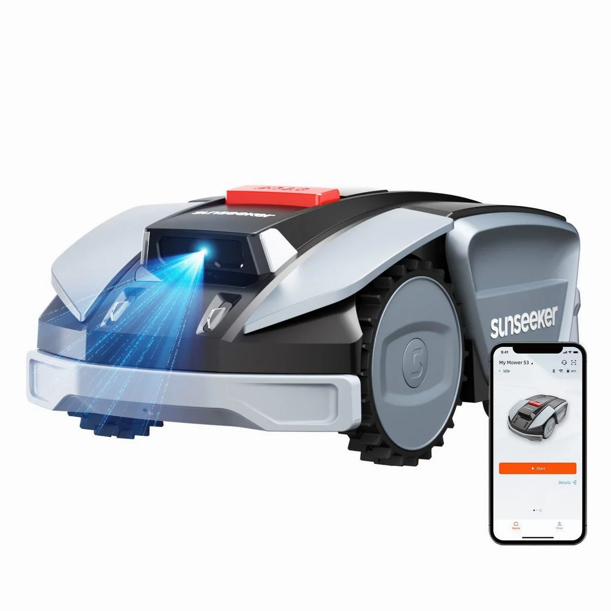 Sunseeker S3 Rasenmähroboter, für Gärten bis 800 m², KI-Kartierung, App-Steuerung