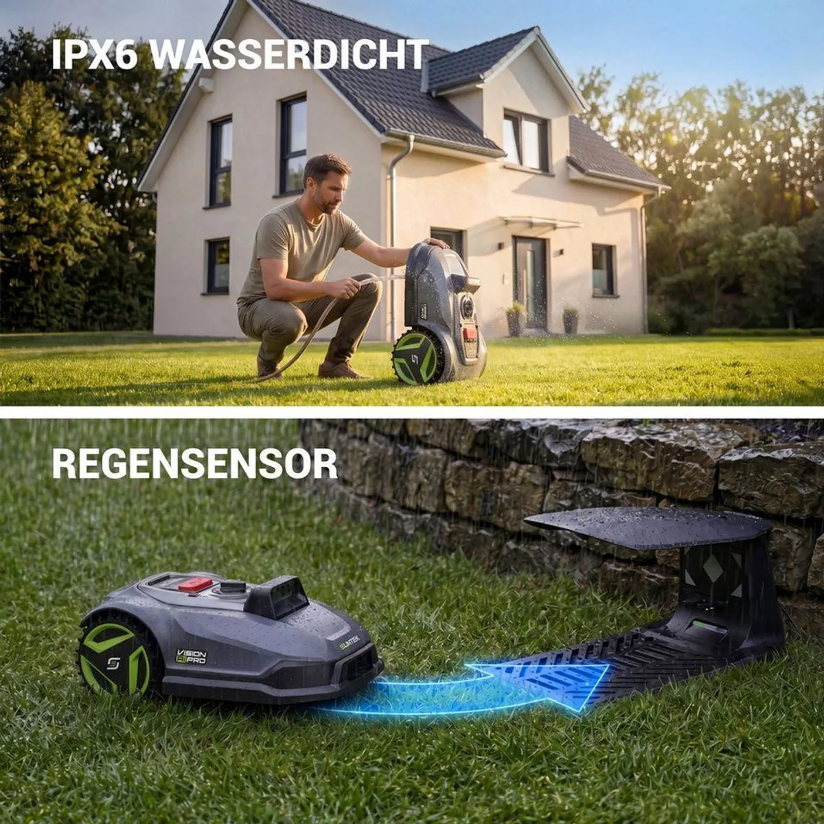 Suntek Mähroboter mit Triple-Kamera-System, kabellos, für bis zu 500 m² Rasenfläche 4