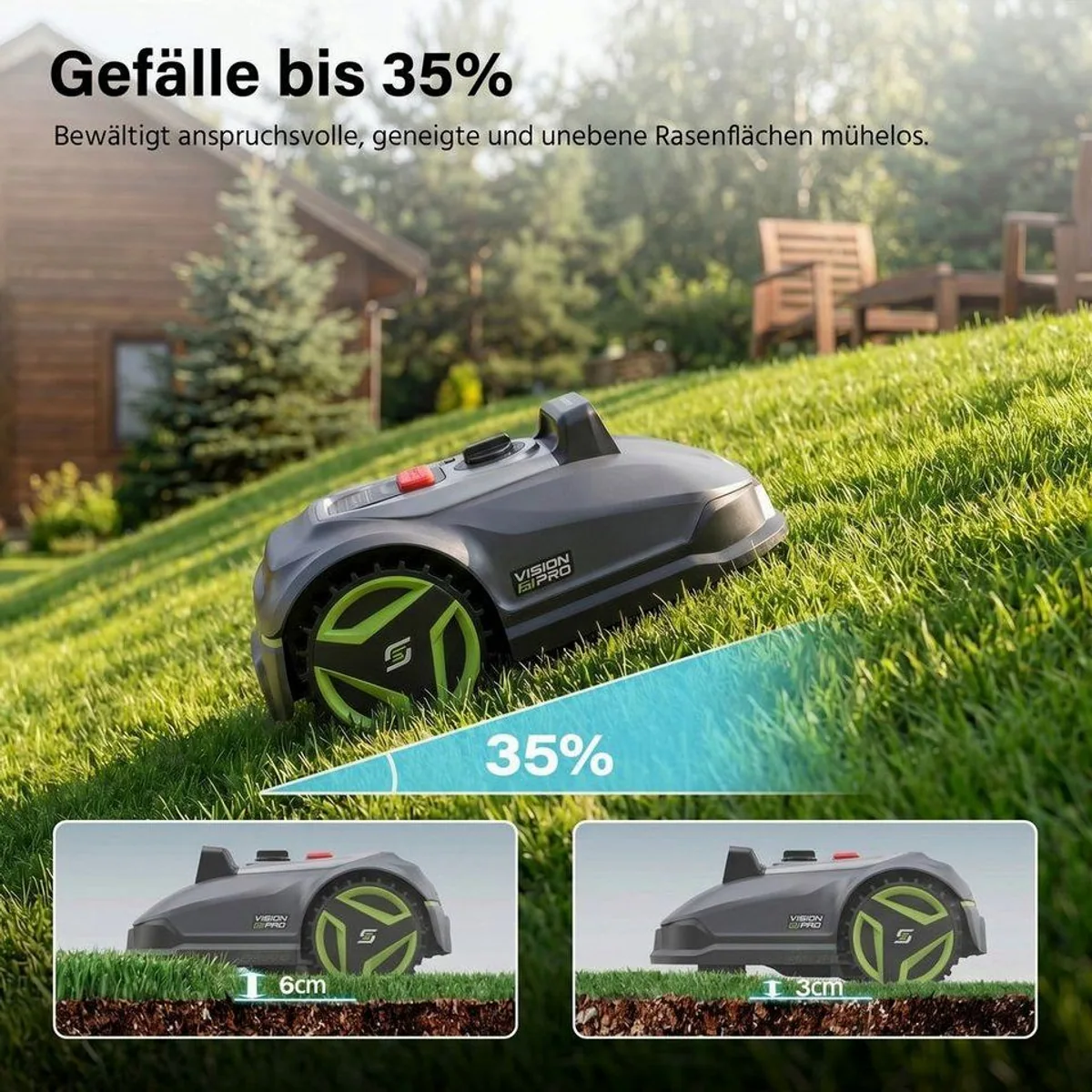 Suntek Mähroboter mit Triple-Kamera-System, kabellos, für bis zu 500 m² Rasenfläche 5