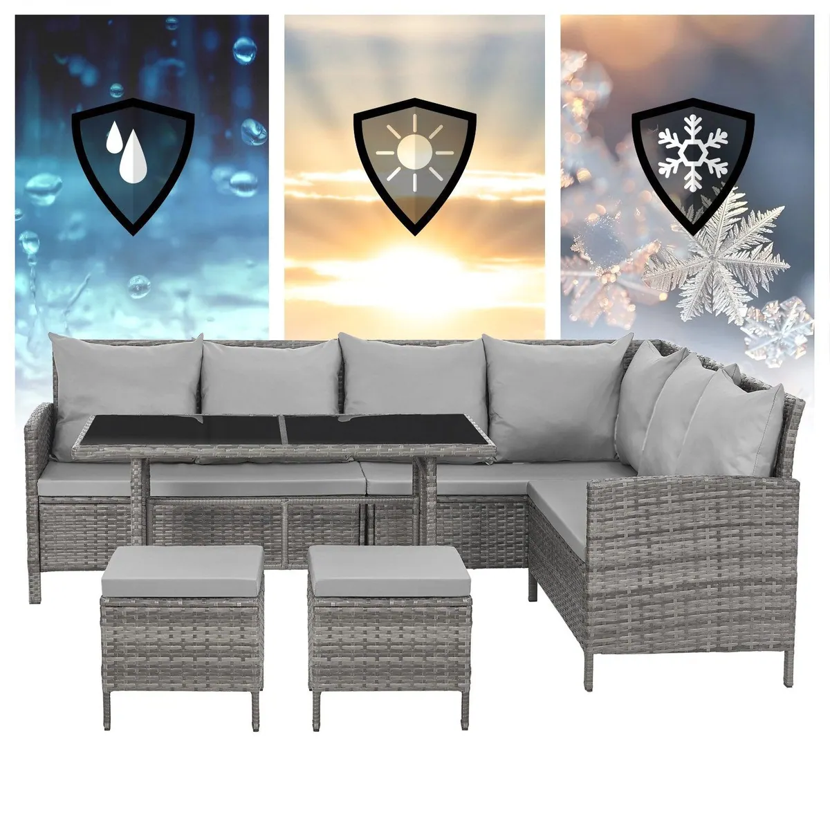 SVITA MADISON Gartenlounge-Set, 2-tlg., komfortabel und wetterfest 3