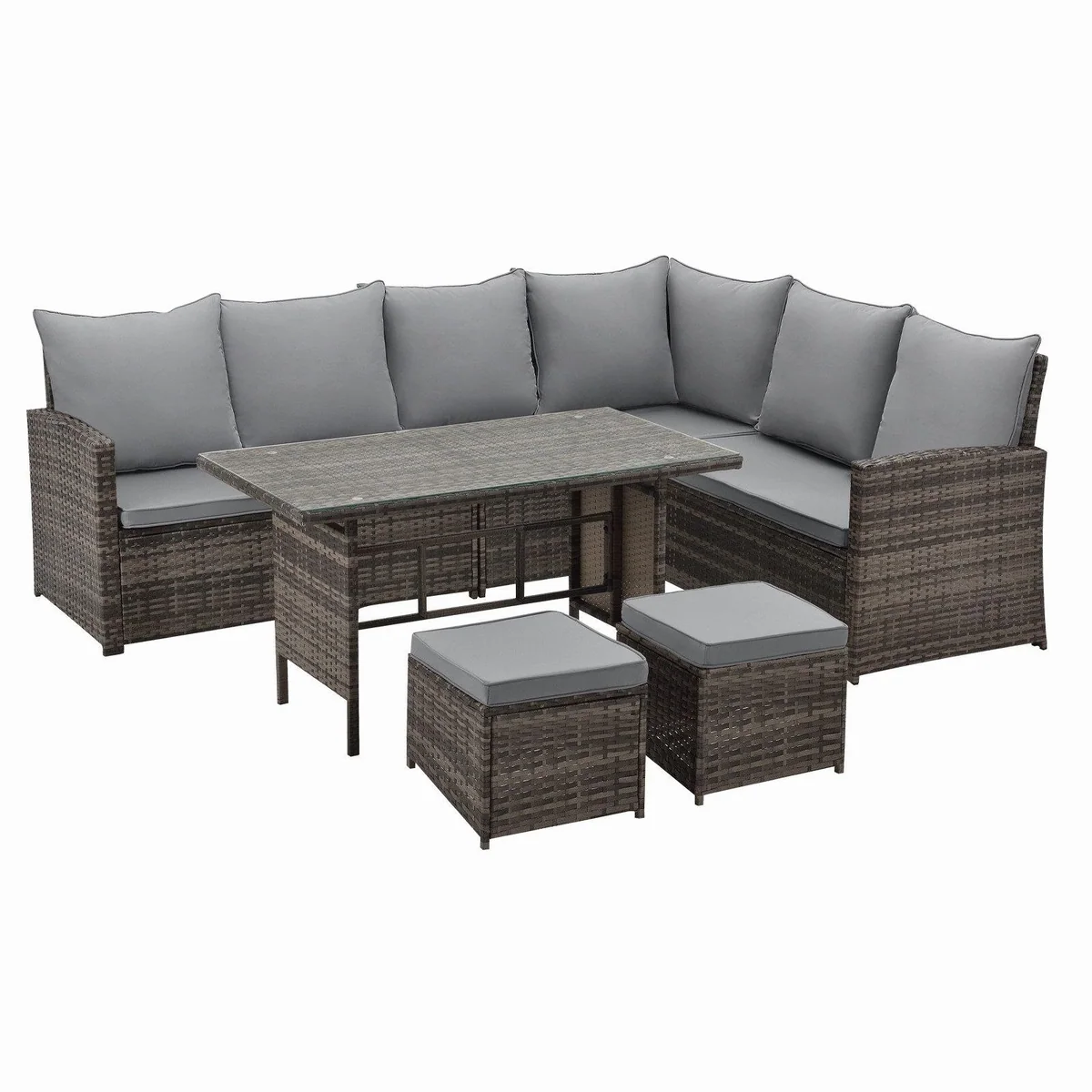 SVITA MONROE Garten-Lounge Set, 4-teilig, pflegeleicht, robust, komfortabel