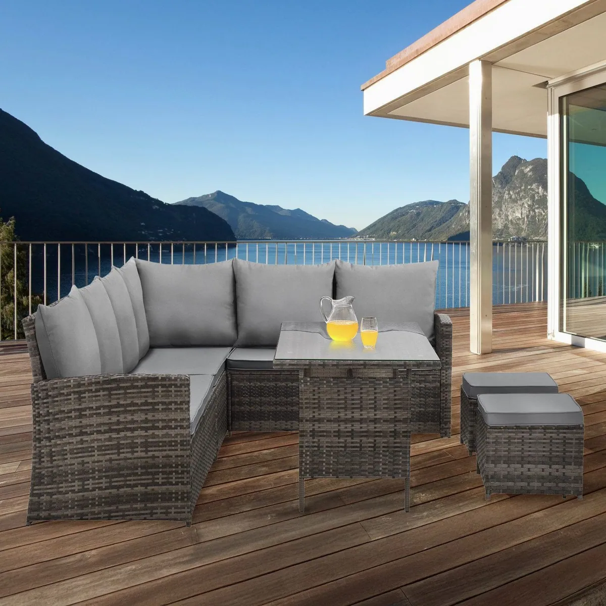 SVITA MONROE Garten-Lounge Set, 4-teilig, pflegeleicht, robust, komfortabel 3
