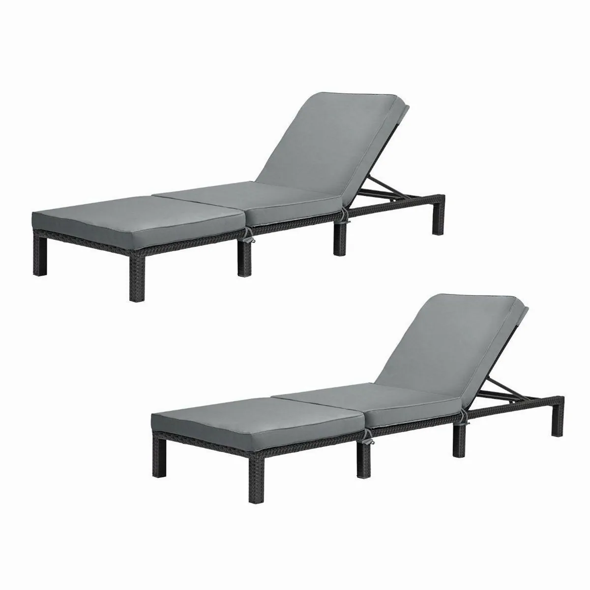 SVITA PEACH Gartenliege, klappbare Rückenlehne, schmutzabweisend, 2er Set