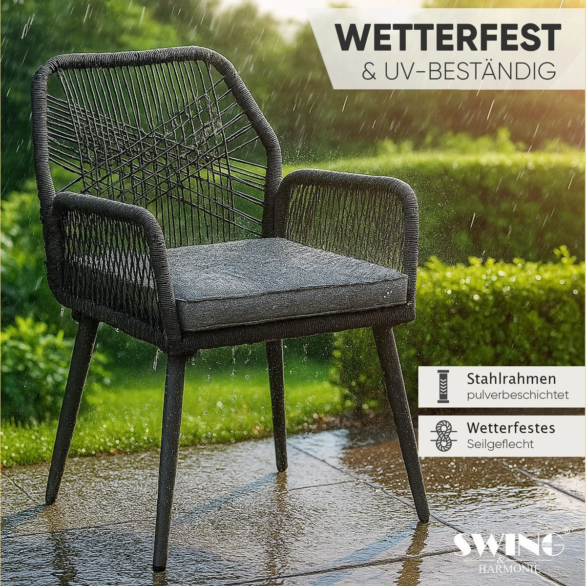 Swing&Harmonie Garten-Essgruppe, elegant und wetterfest für bis zu 8 Personen 4