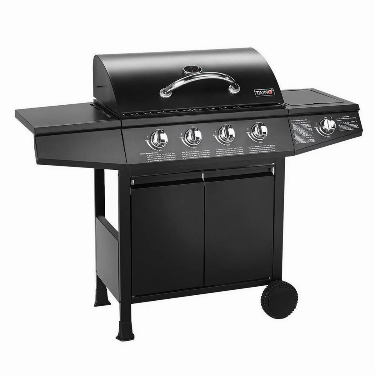 TAINO BASIC 4+1 Gasgrill, Piezozündung, stabiler Grillwagen, vielseitig einsetzbar