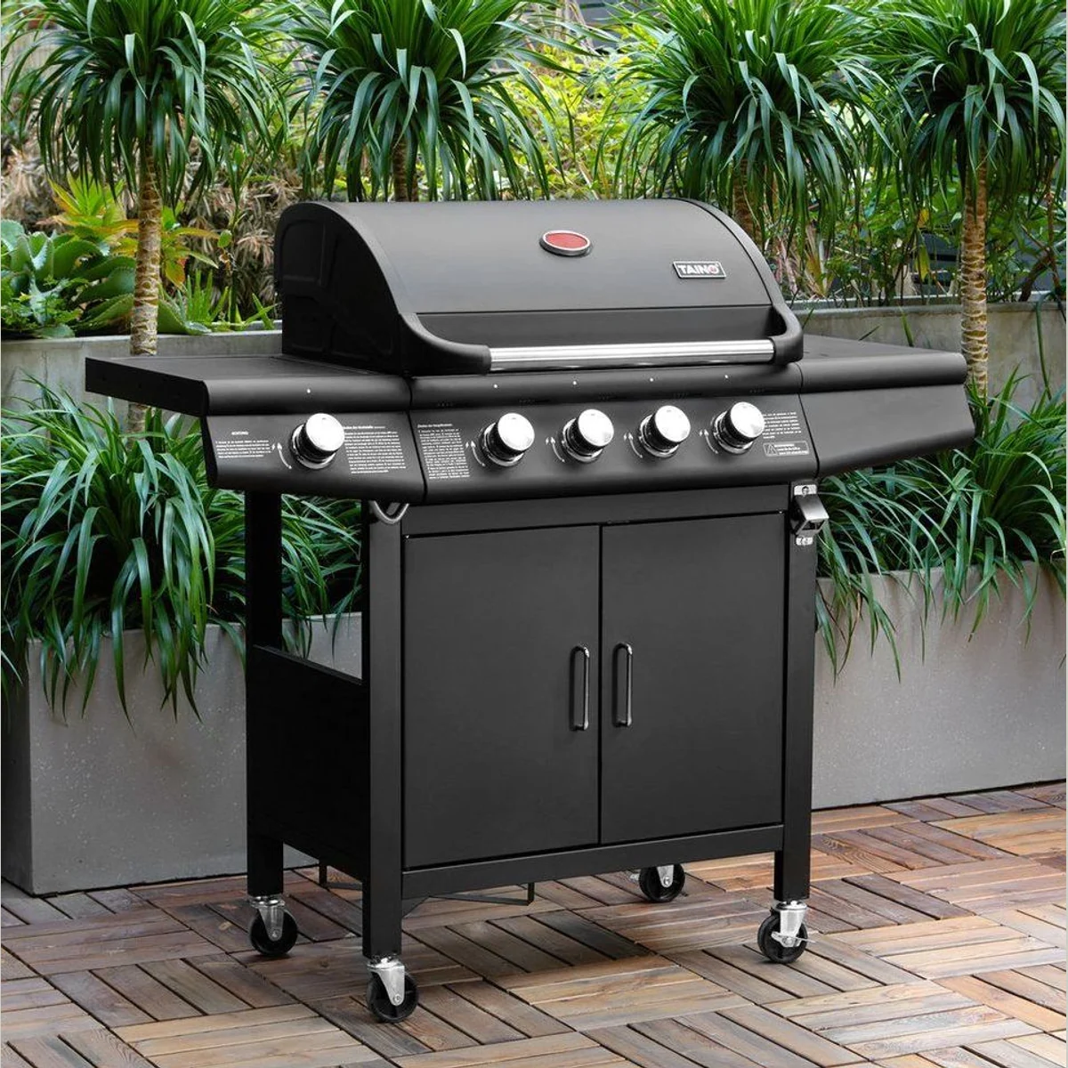 TAINO Gasgrill RED 4+1, Edelstahlbrenner, piezozündung, Grillspieß-Auflage 2