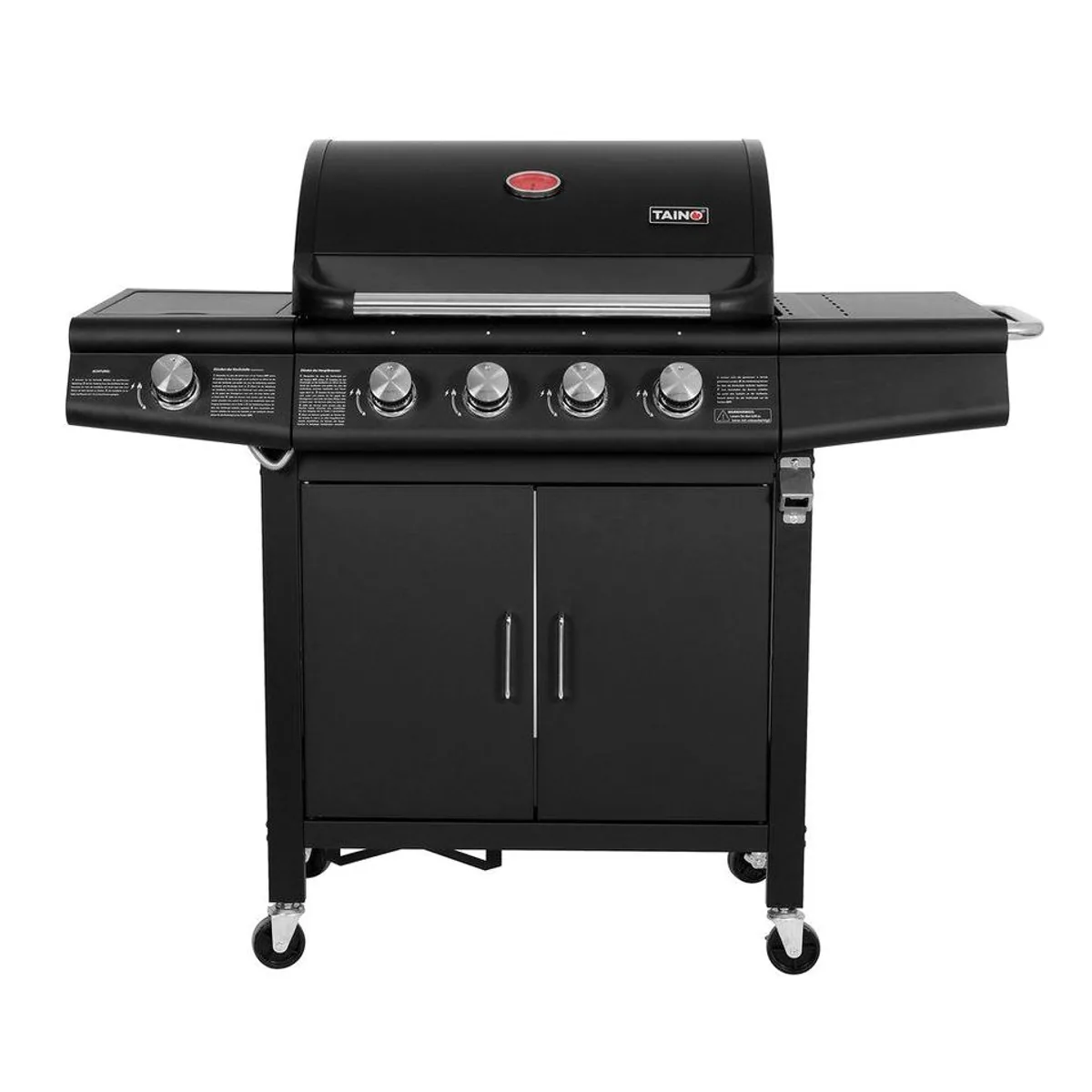 TAINO Gasgrill RED 4+1, Edelstahlbrenner, piezozündung, Grillspieß-Auflage 4