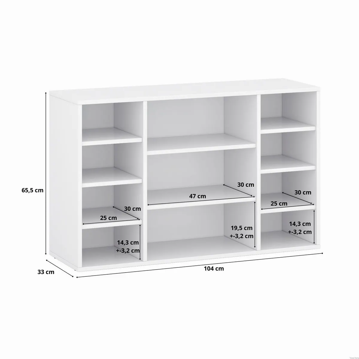 TARGET HOME Bücherregal Universalregal, elegantes Design, flexible Einlegeböden 3