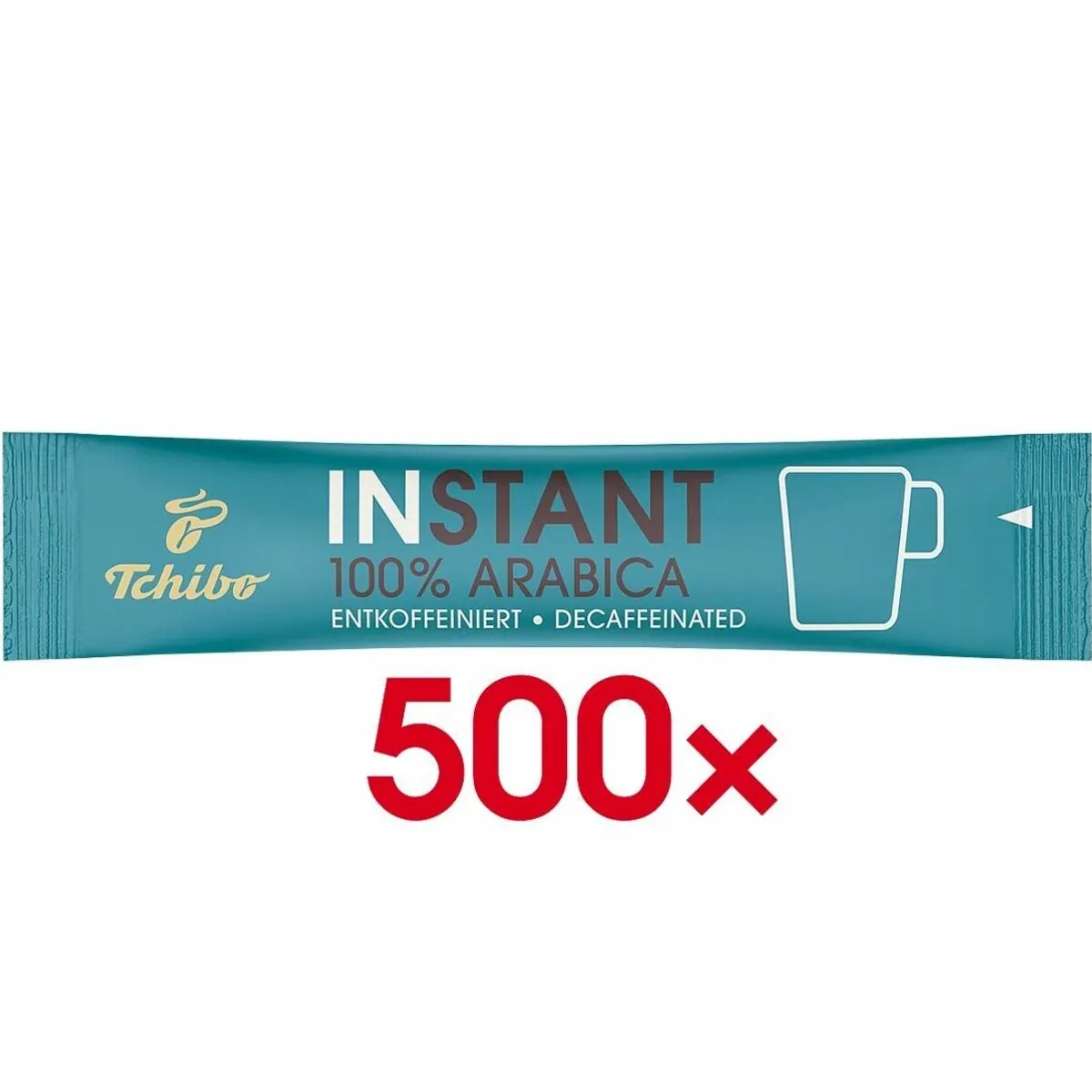 Tchibo Instantkaffee entkoffeiniert, 500 Portionen à 1,8 g — 100% Arabica, praktisch verpackt, ideal für unterwegs