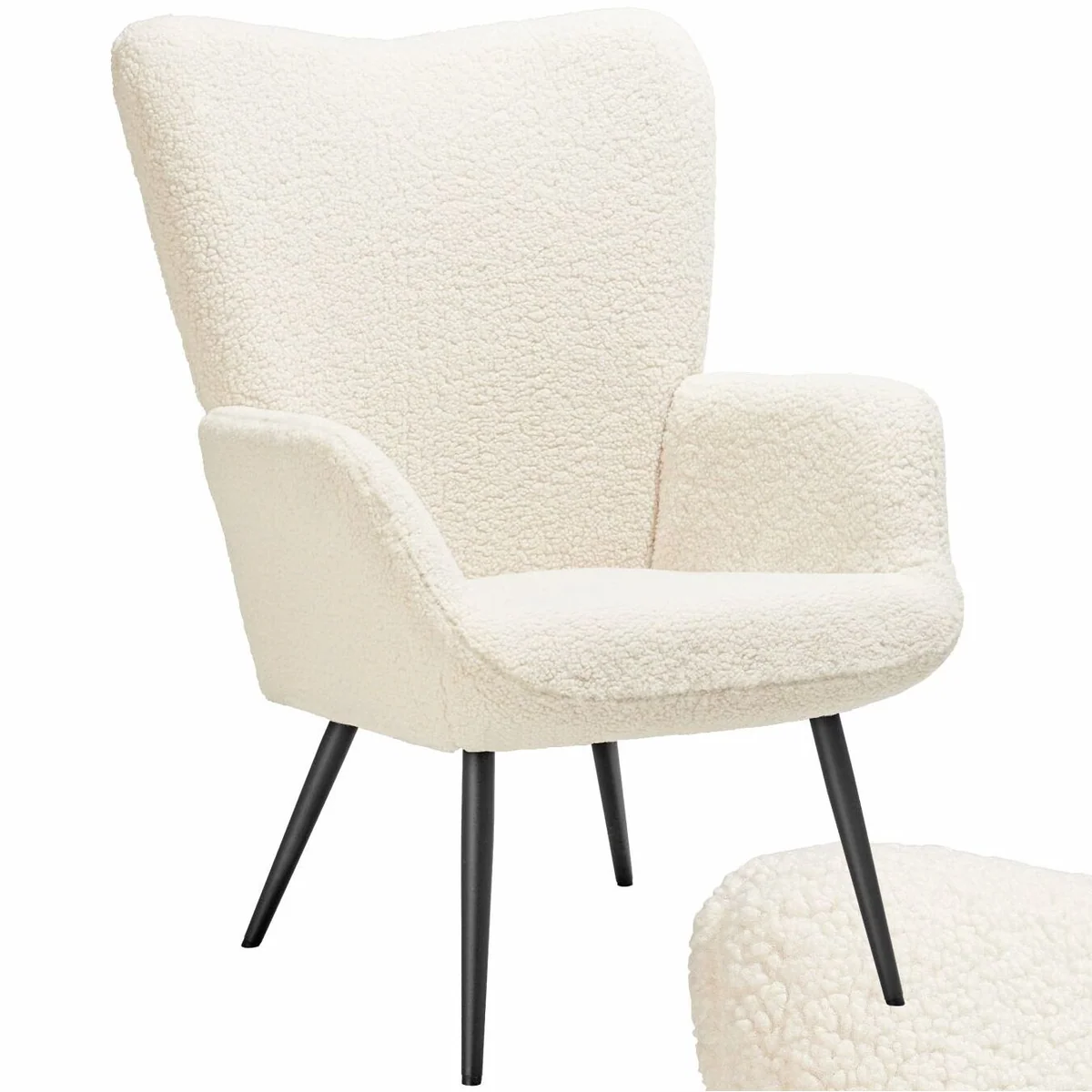 tectake Hygge Relaxsessel, gepolstert, ergonomisch, stilvolles Design — für entspanntes Sitzen