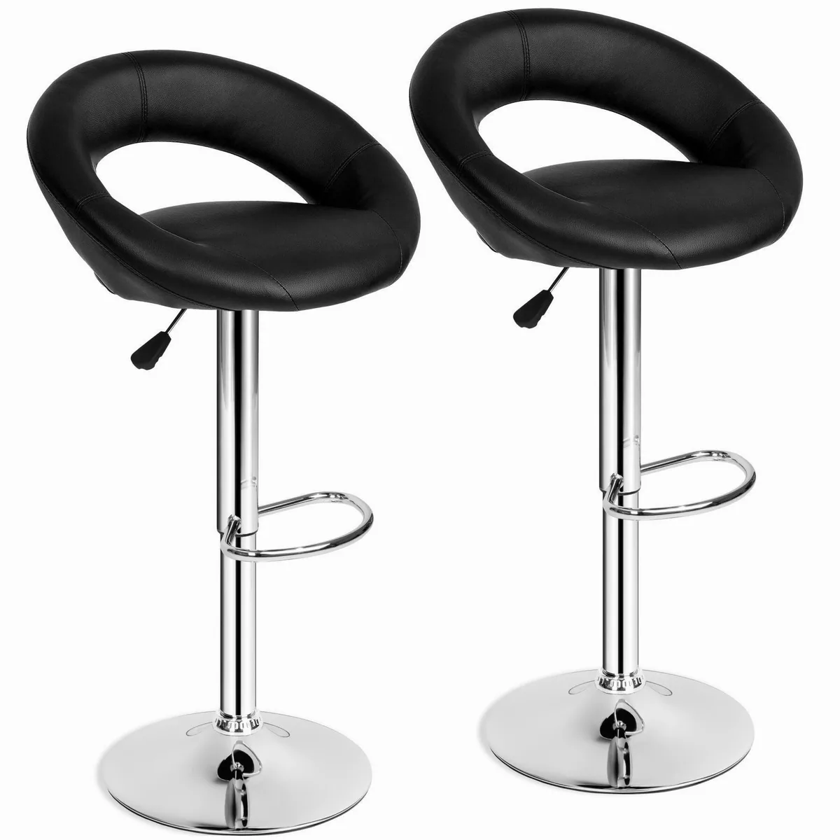 tectake Barhocker Christian 2er Set, gepolstert, drehbar und höhenverstellbar