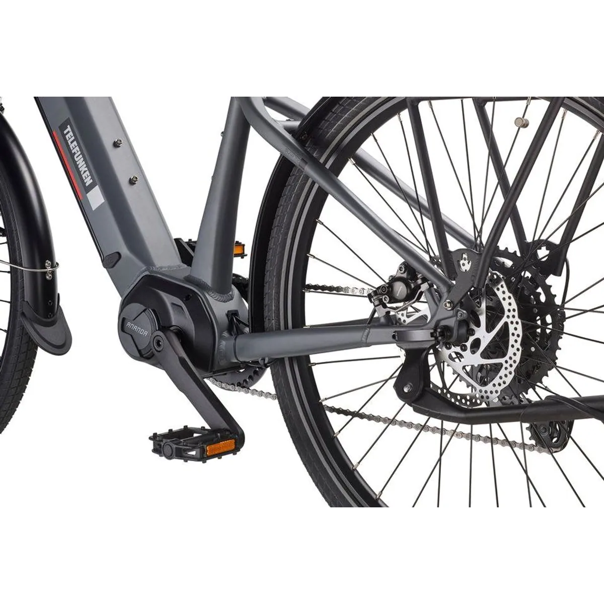 Telefunken SUV710 E-Bike Cityrad, 250 W Mittelmotor, 720 Wh Akku, 9-Gang Shimano 5