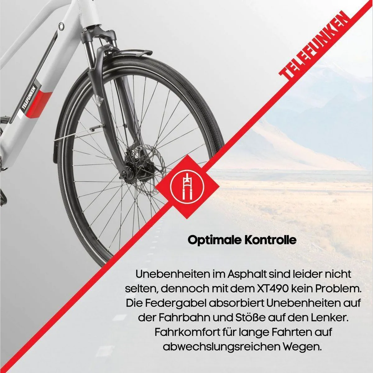 Telefunken E-Bike Trekkingrad Expedition XT490 Damen, 250 W Heckmotor, 28 Zoll, 8-Gang Shimano 3