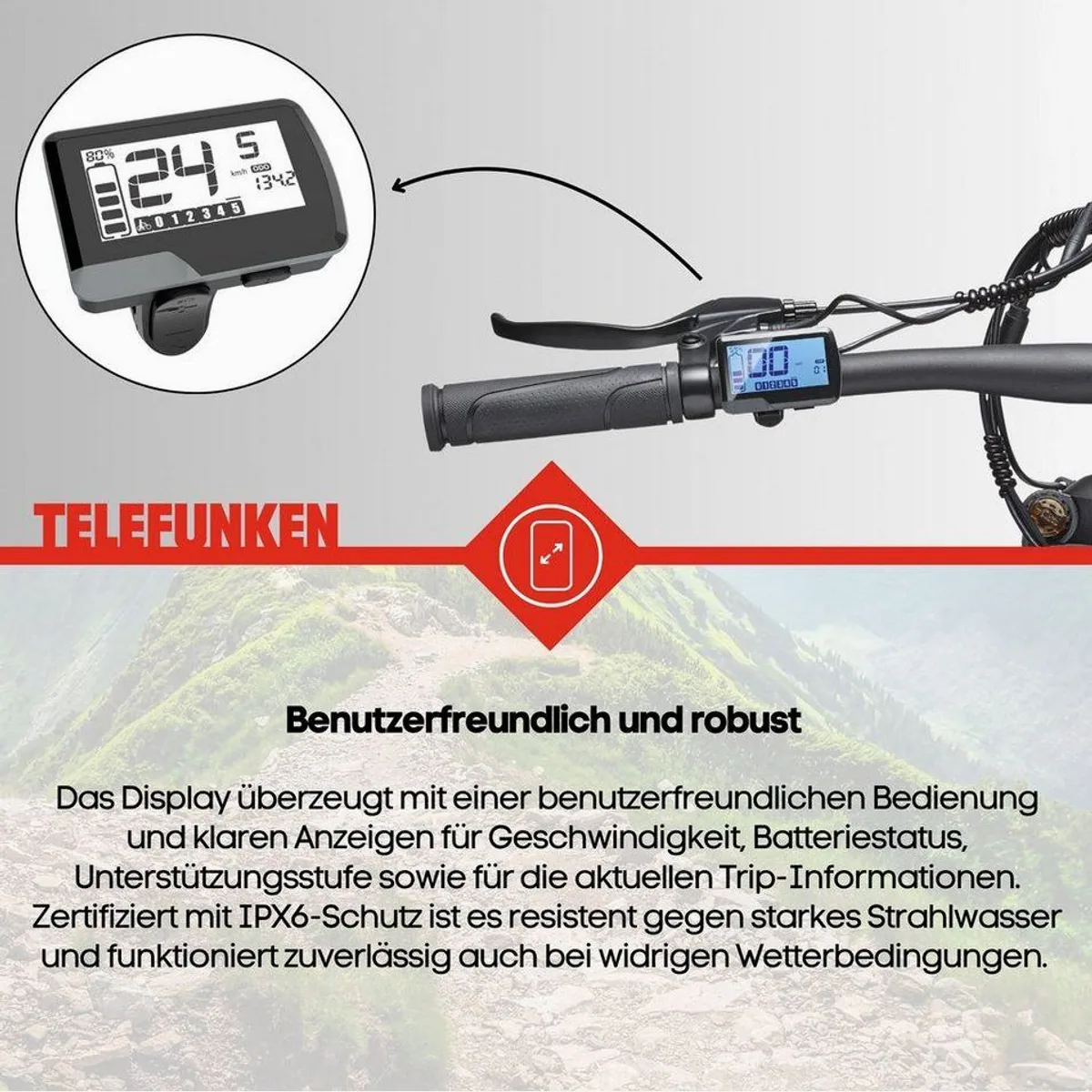 Telefunken MT922 E-Mountainbike, 250W Heckmotor, 29 Zoll, 7-Gang Shimano 4