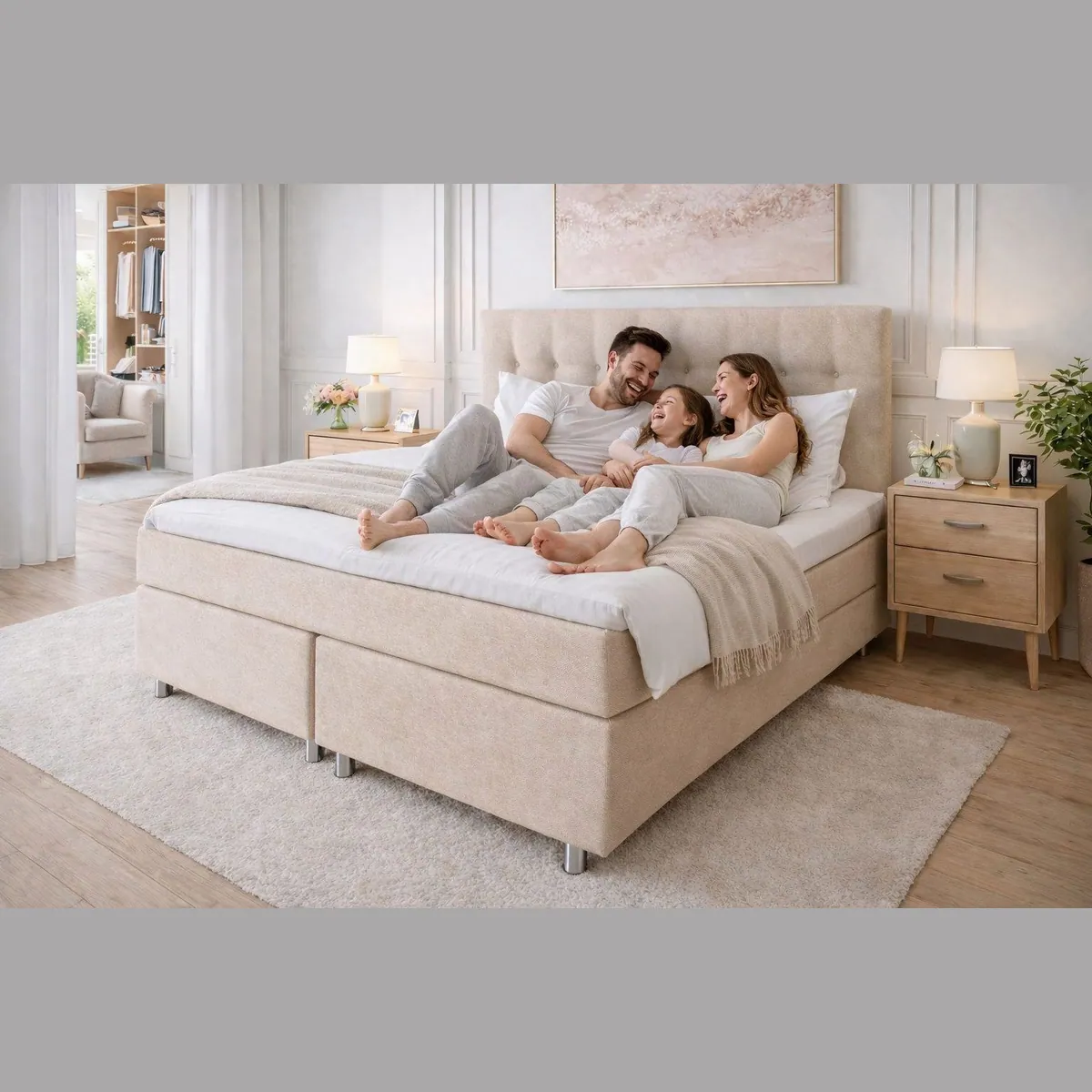 Tesla Dreams Boxspringbett Ronda, echtes Boxspring-Feeling, individuelle Härtegrade — luxuriöser Schlafkomfort 2