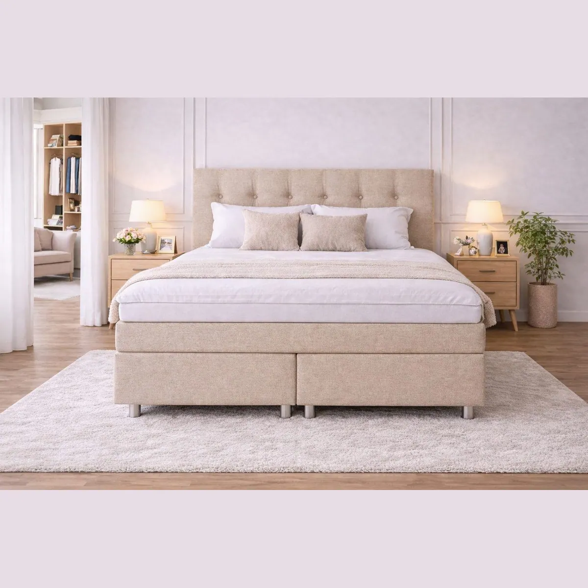 Tesla Dreams Boxspringbett Ronda, echtes Boxspring-Feeling, individuelle Härtegrade — luxuriöser Schlafkomfort 3