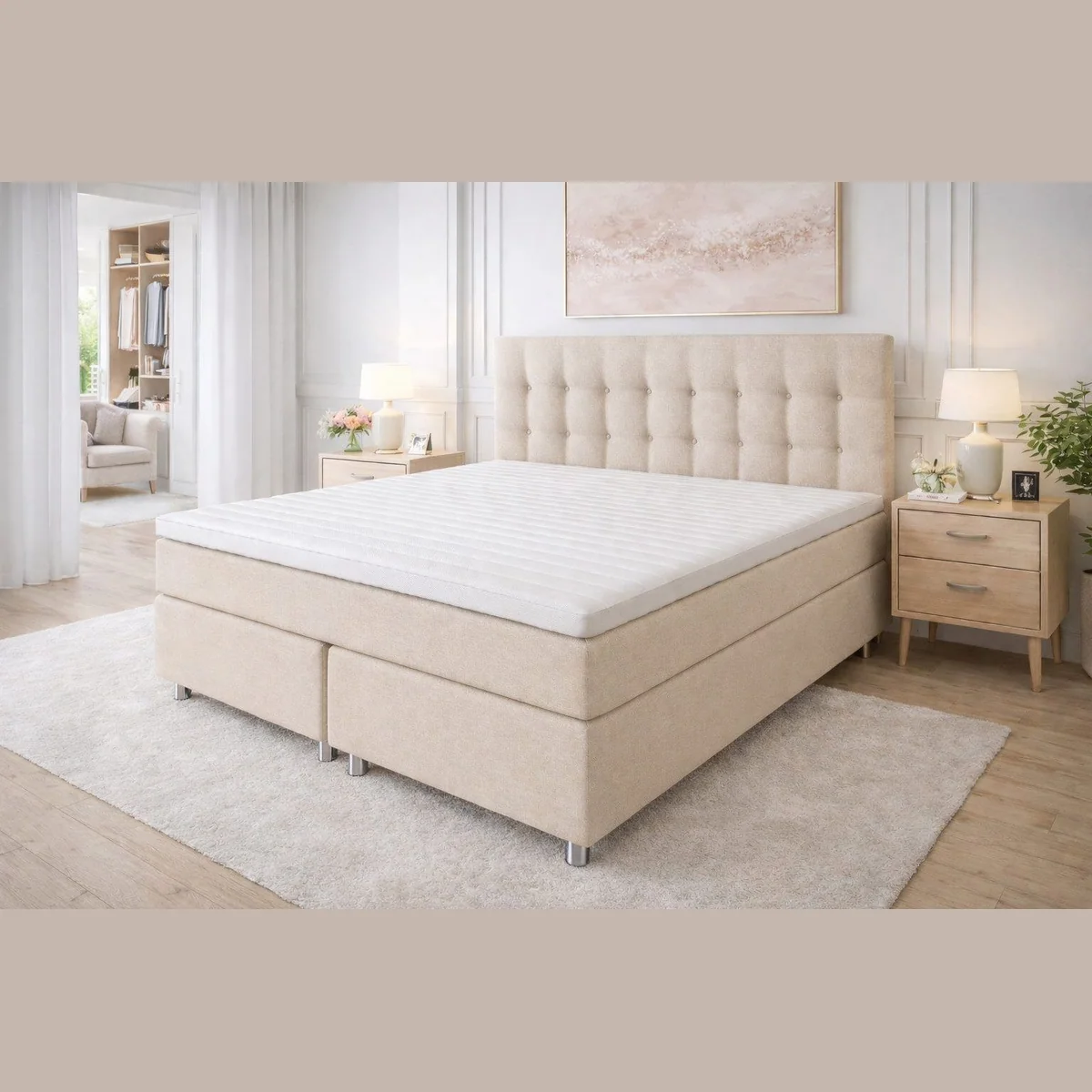 Tesla Dreams Boxspringbett Ronda, echtes Boxspring-Feeling, individuelle Härtegrade — luxuriöser Schlafkomfort 4