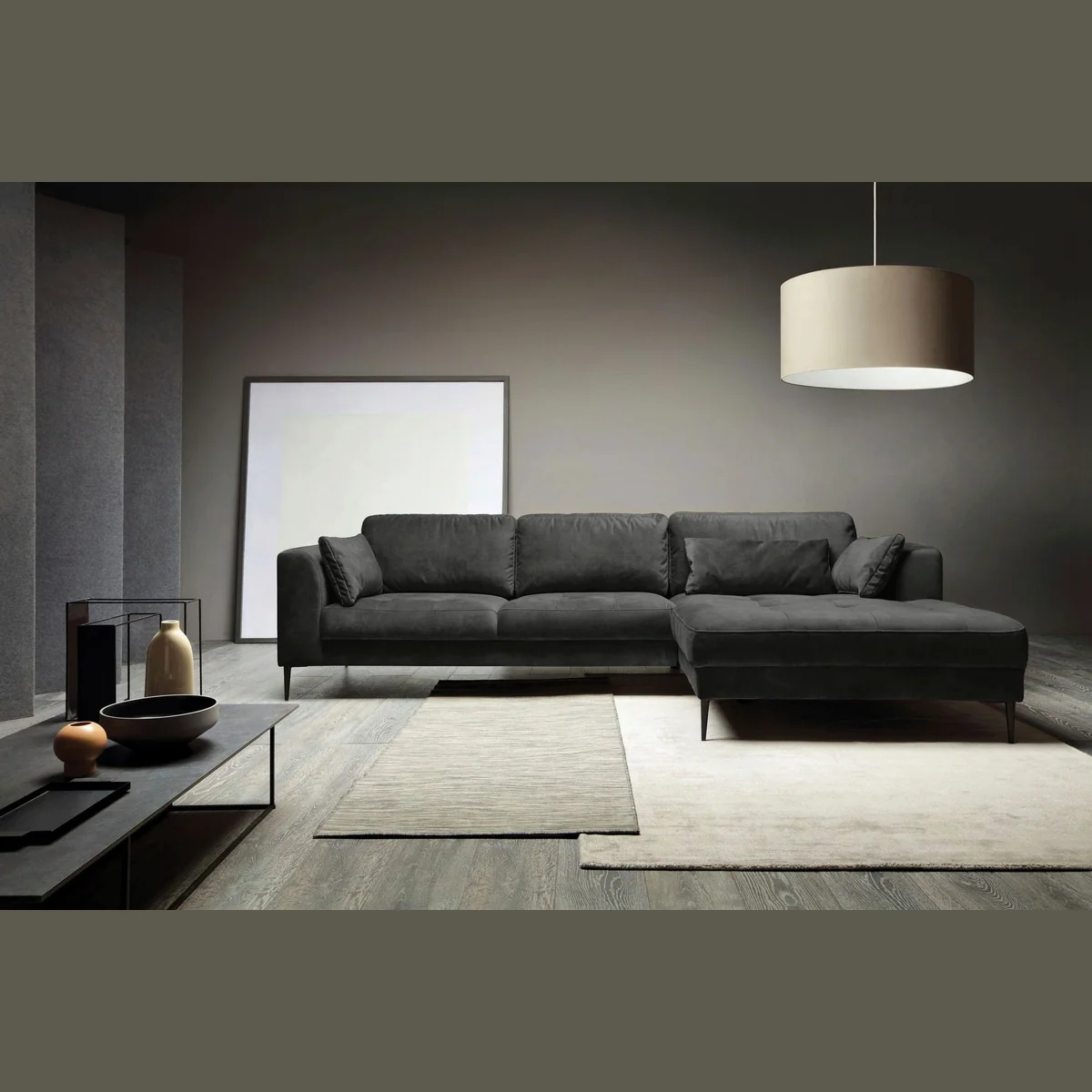 TRENDMANUFAKTUR Ecksofa Luzi, elegante L-Form, mit Schlaffunktion & Bettkasten