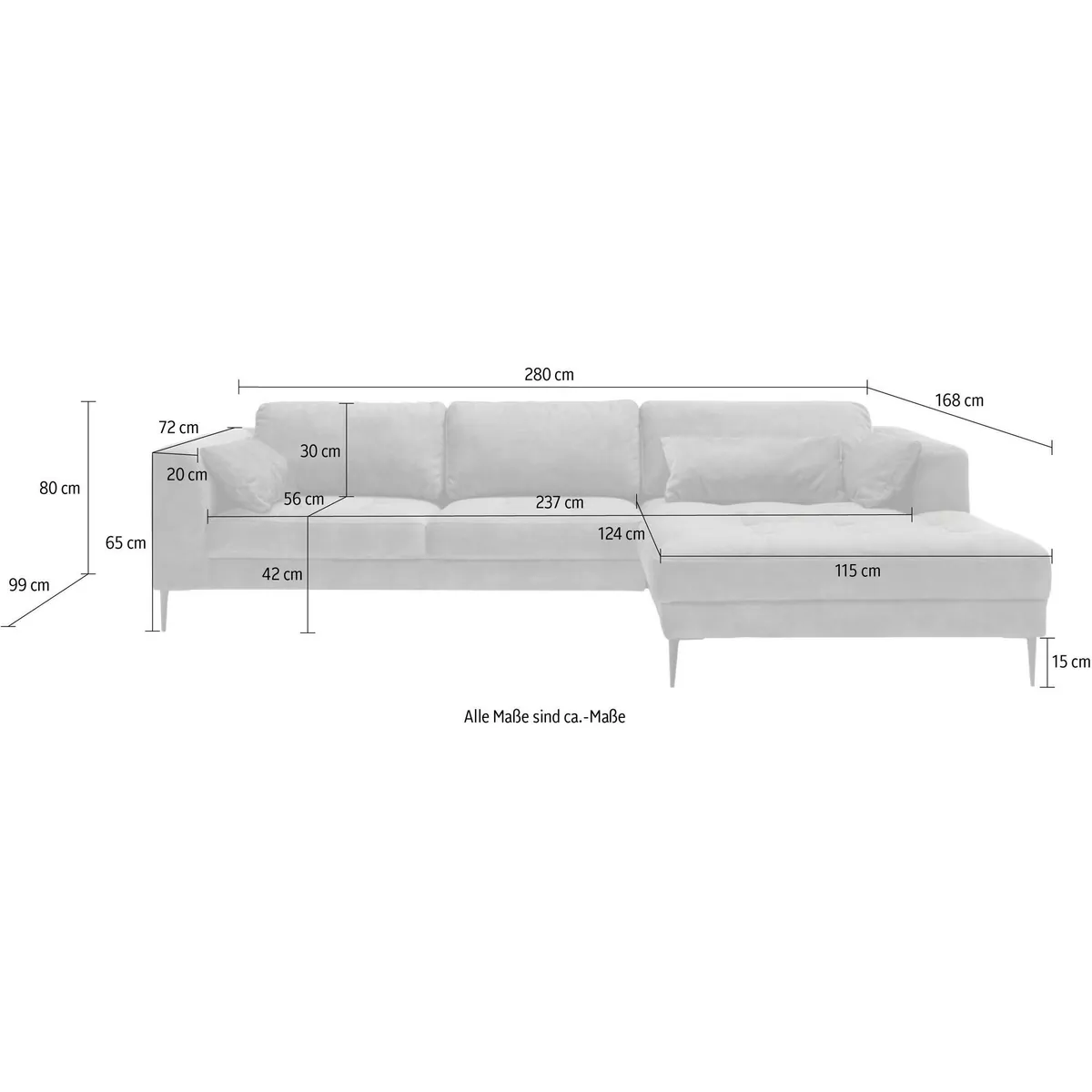 TRENDMANUFAKTUR Ecksofa Luzi, elegante L-Form, mit Schlaffunktion & Bettkasten 5