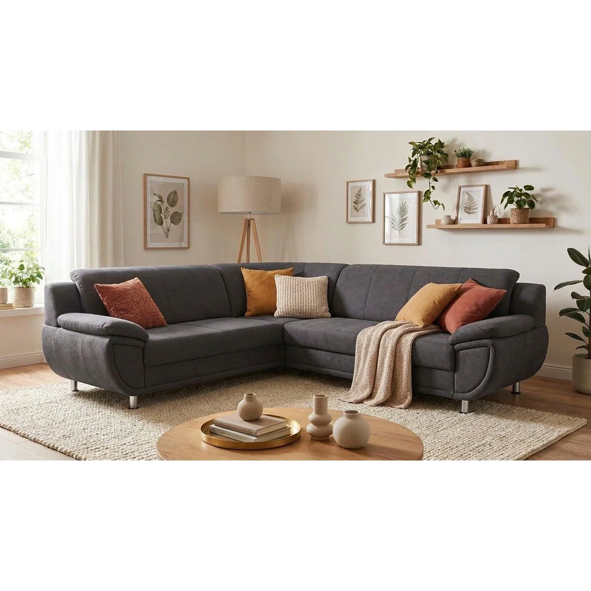 TRENDMANUFAKTUR Ecksofa L-Form, breiten Armlehnen und attraktiven Ziernähten 2