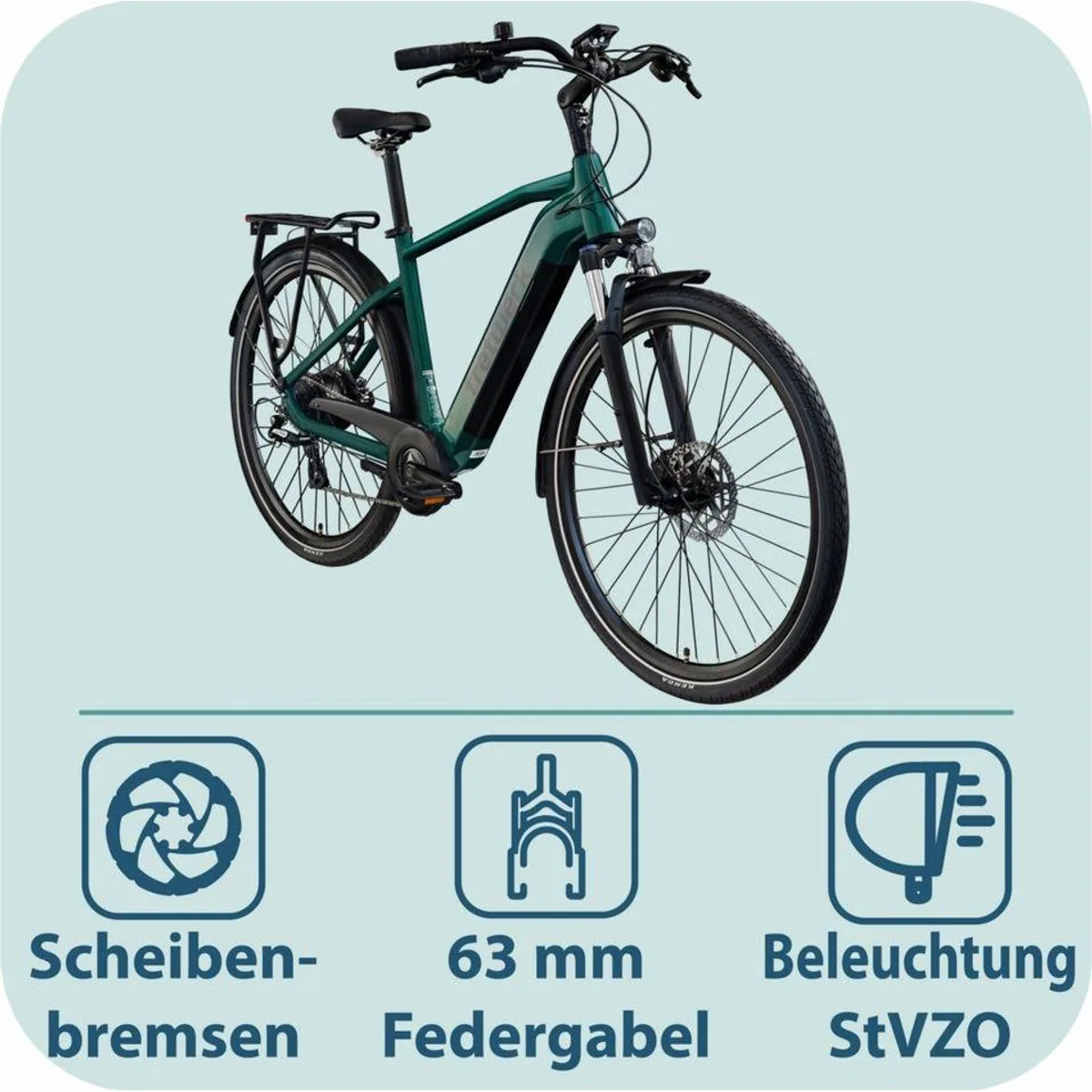 Tretwerk Onyx E-Bike Trekkingrad, 8-Gang Shimano Altus, Heckmotor, 540 Wh 3