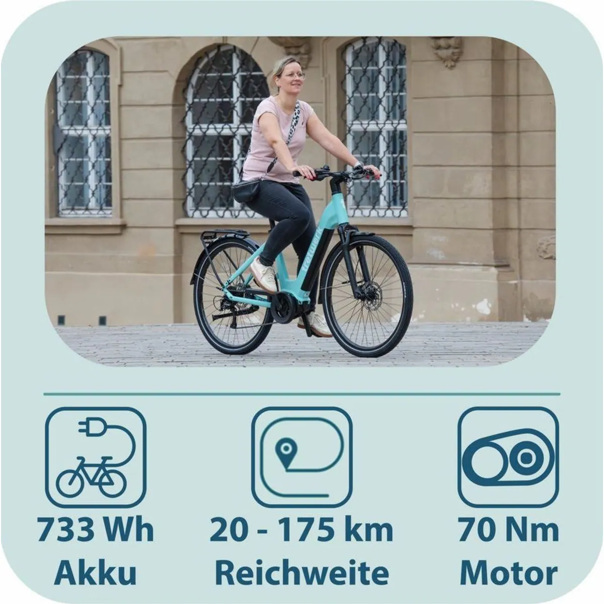 Tretwerk E-Bike Cityrad Amber, 9 Gang Shimano Cues, Mittelmotor, 733 Wh 4