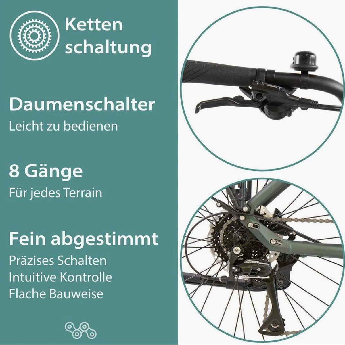 Tretwerk Sonic E-Bike Trekkingrad, 8-Gang Shimano Acera, 522 Wh Akku — komfortabel, leistungsstark, vielseitig 5