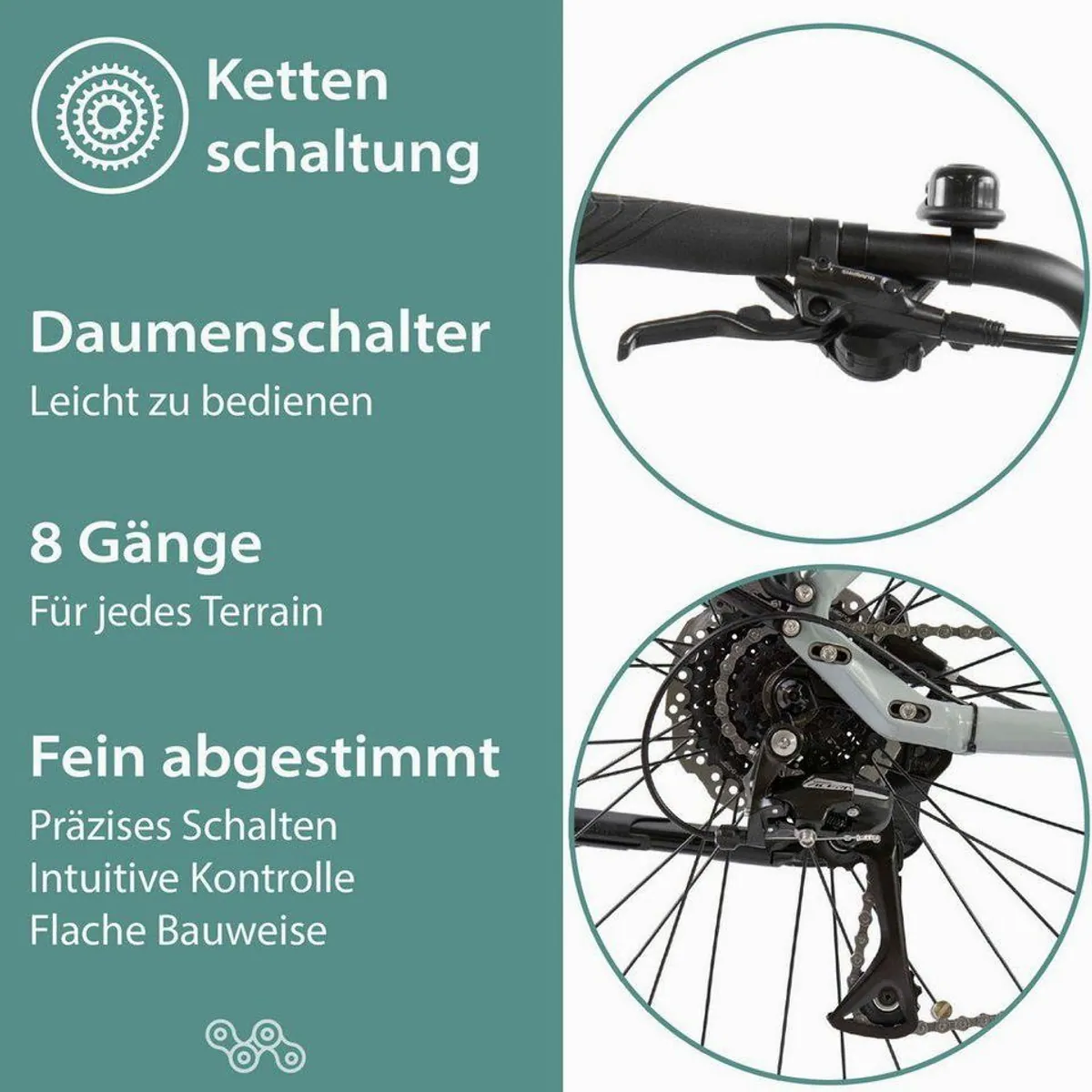 Tretwerk E-Bike Trekkingrad Sonic, leistungsstarker Mittelmotor, 8-Gang Shimano Schaltung 5