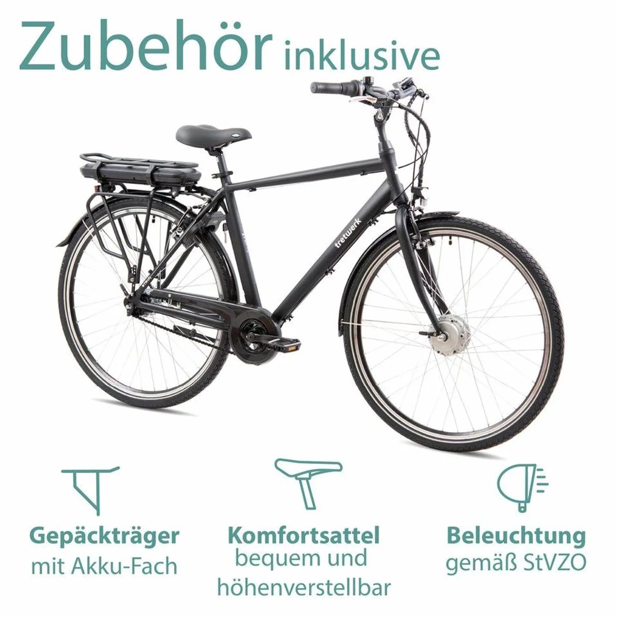 Tretwerk E-Bike Trekkingrad Mystic, 7 Gang, 468 Wh, komfortabel & vielseitig 3