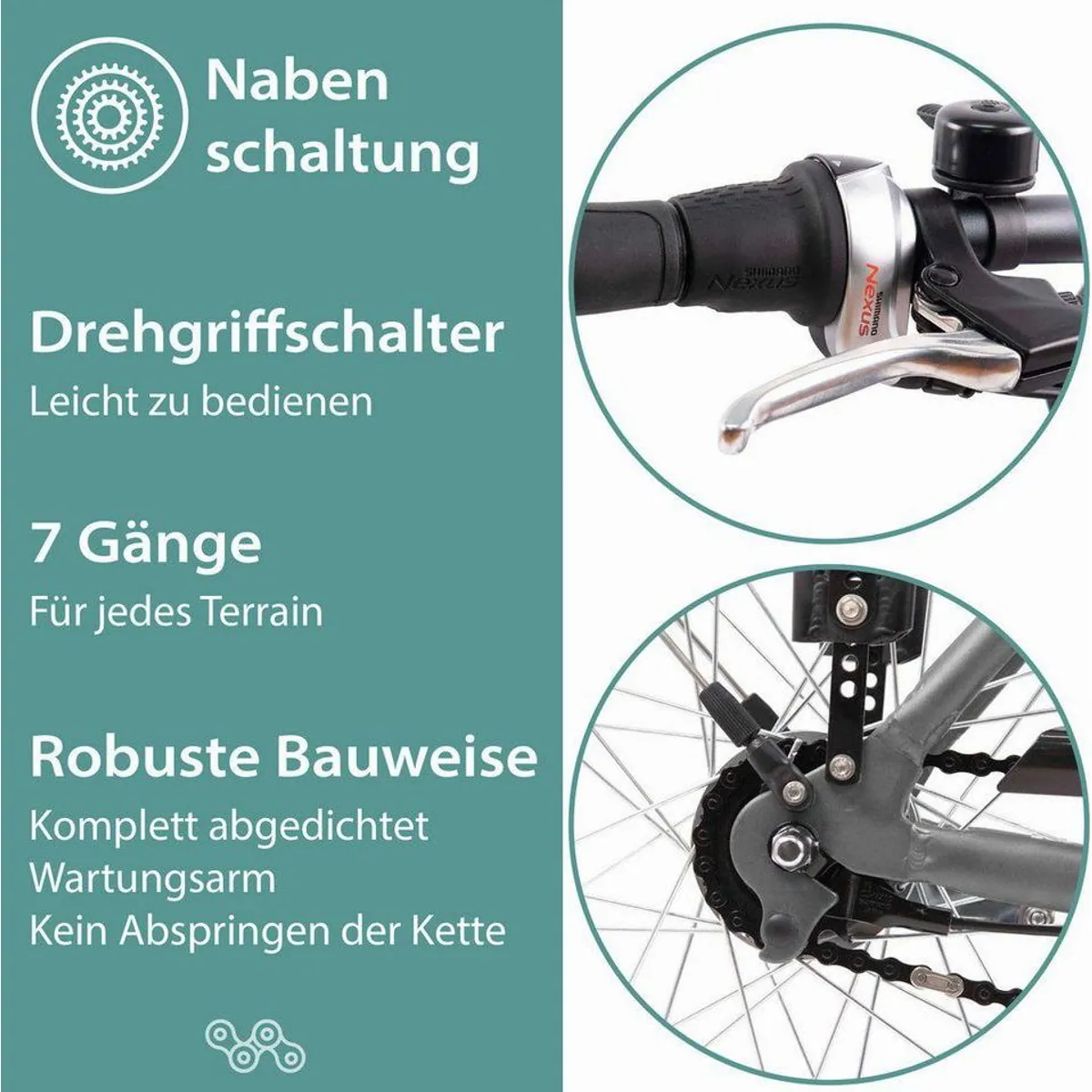 Tretwerk E-Bike Trekkingrad Mystic, 7 Gang, 468 Wh, komfortabel & vielseitig 4