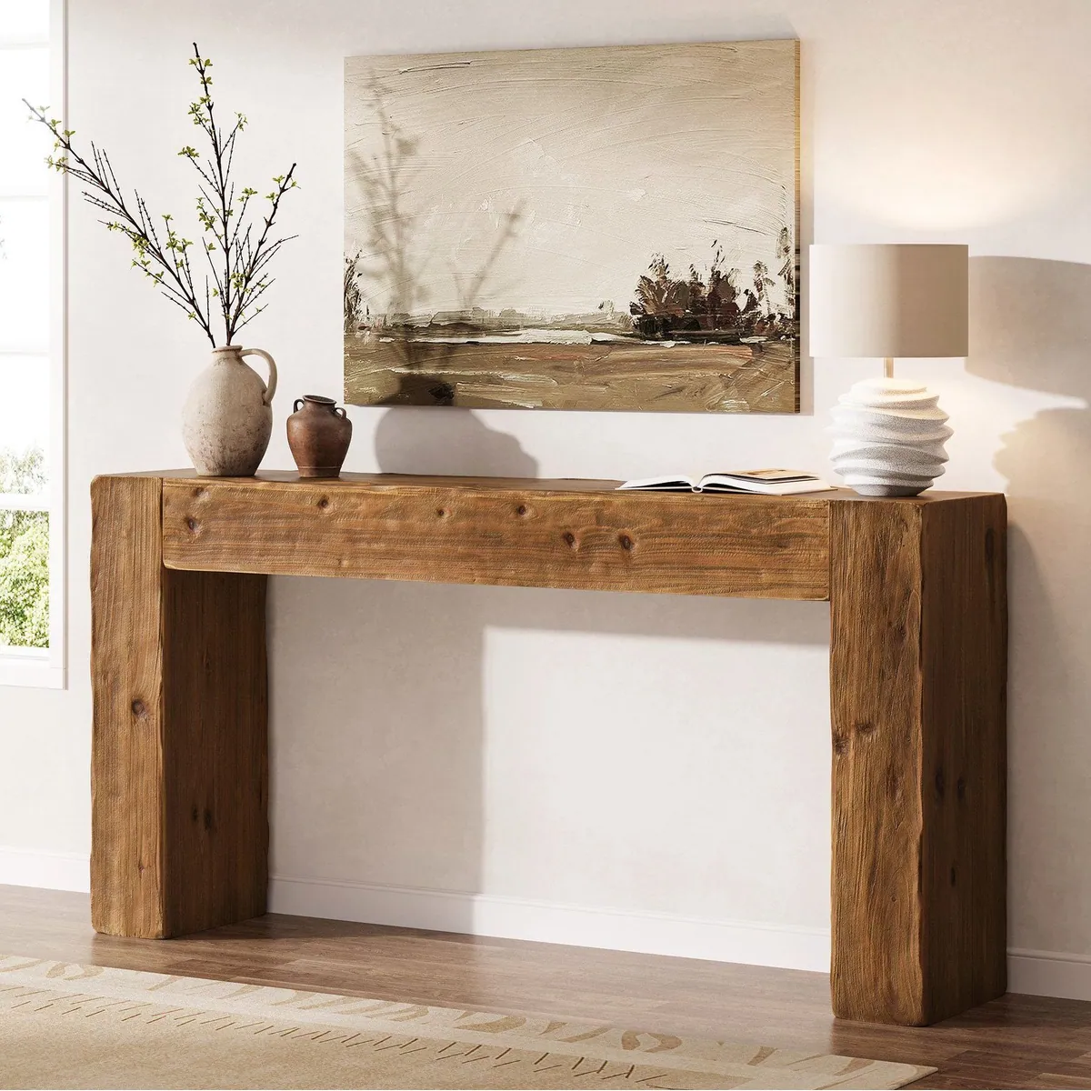 Tribesigns Konsolentisch aus Massivholz, 160 cm, vielseitig einsetzbar