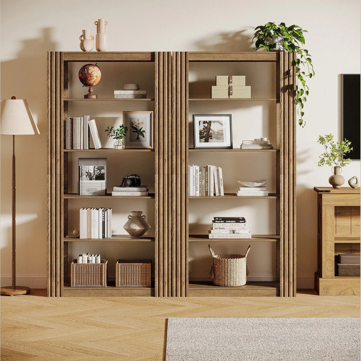 Tribesigns Bücherregal 180 cm hoch, 5 Ebenen für offene Ablageflächen 5