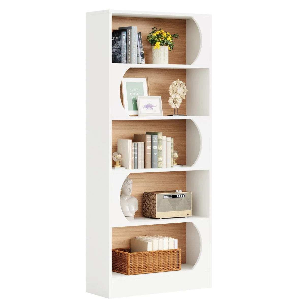 Tribesigns Bücherregal, 5 Ebenen, 180 cm hoch, stabil und elegant
