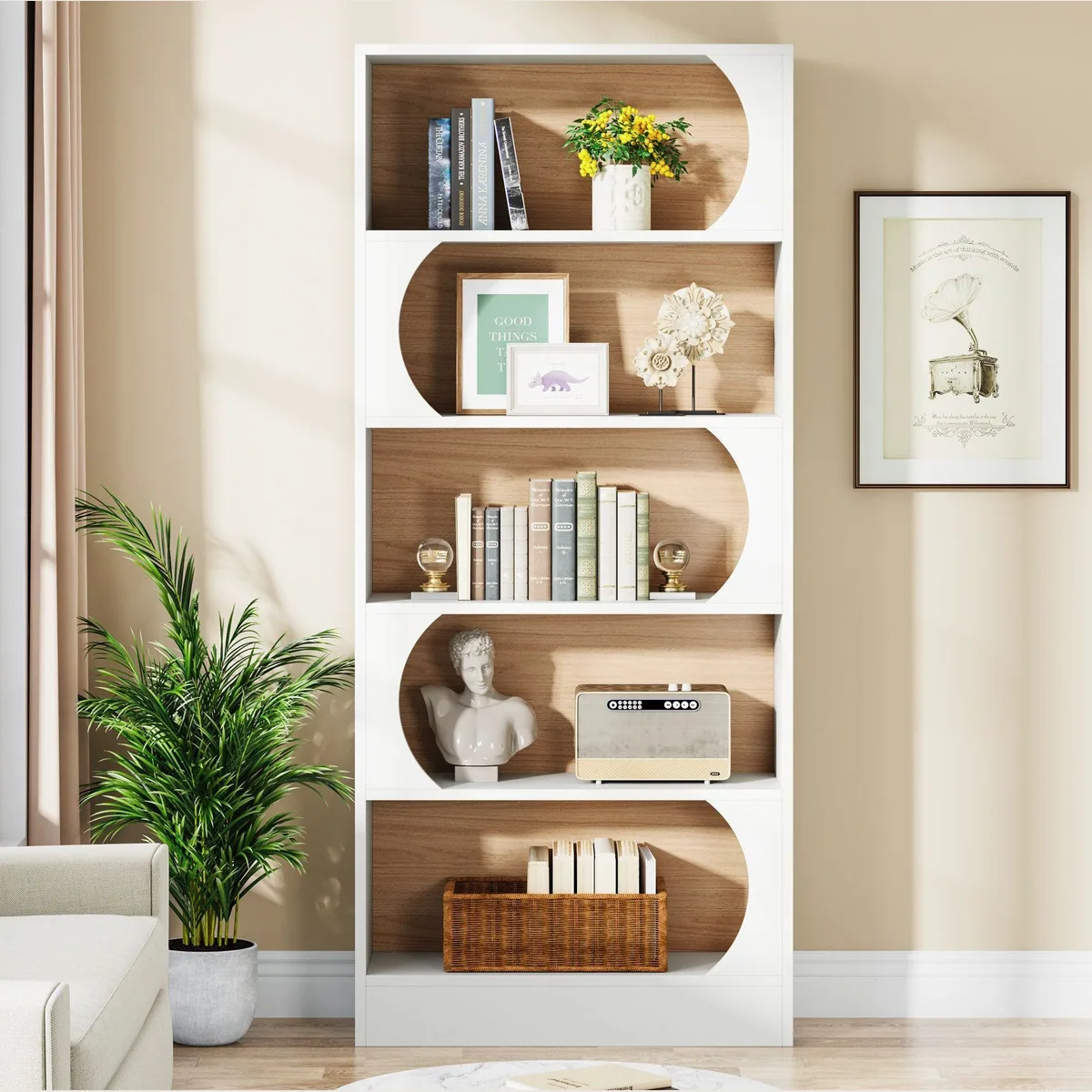 Tribesigns Bücherregal, 5 Ebenen, 180 cm hoch, stabil und elegant 2