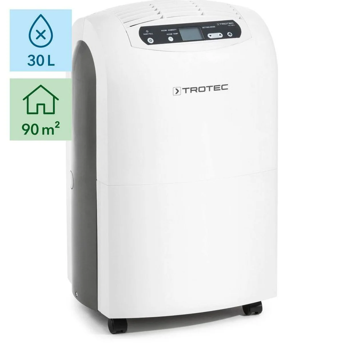 TROTEC TTK 100 E Luftentfeuchter, digitale Zielwertvorwahl, Heißgas-Abtausystem