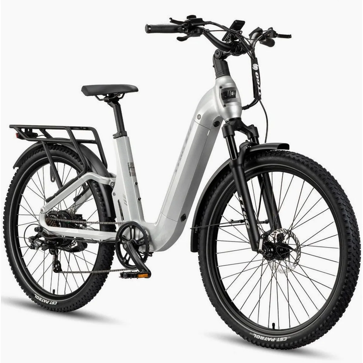 TTGO SUV E-Bike Cityrad, 28 Zoll, 720 Wh Akku, Vollfederung, 7-Gang Shimano