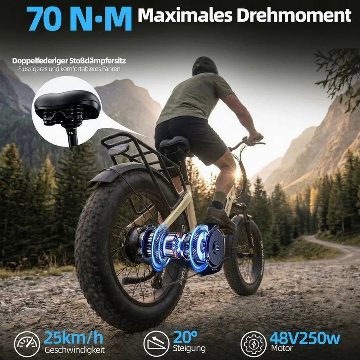 TTGO F6B Klapprad E-Bike, 70 Nm Motor, 864 Wh Akku, 140 km Reichweite 3