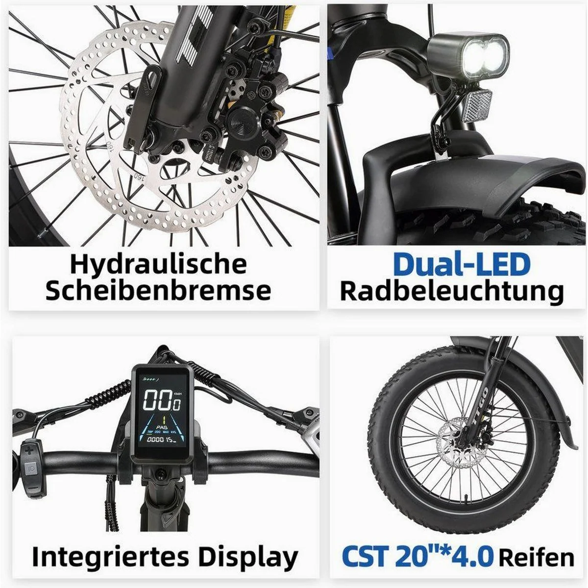 TTGO F6B Klapprad E-Bike, 70 Nm Motor, 864 Wh Akku, 140 km Reichweite 5