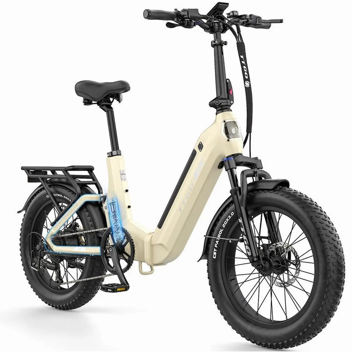 TTGO E-Bike Klapprad 20 Zoll, vollgefederter Rahmen, 70Nm Hinterradmotor