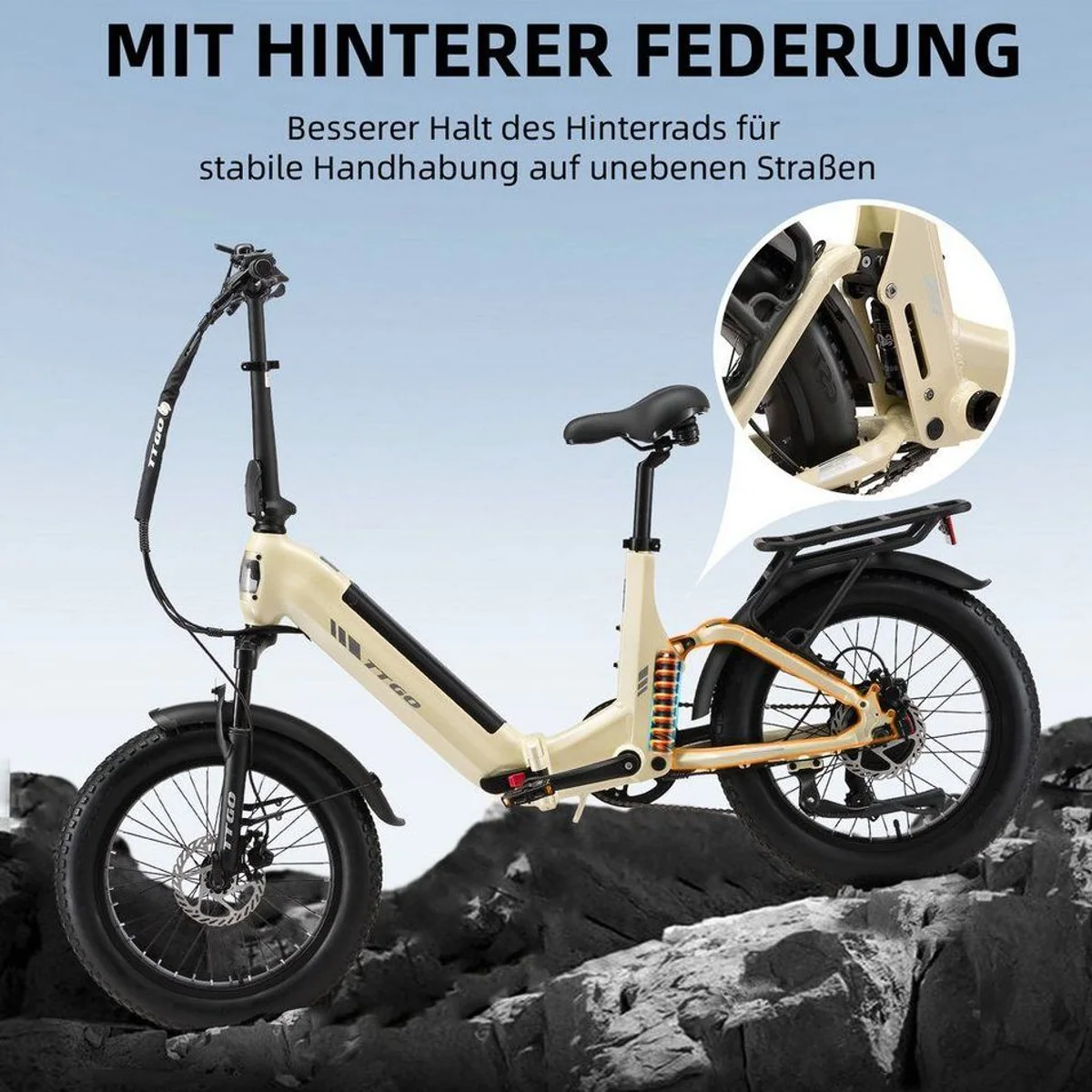 TTGO E-Bike Klapprad 20 Zoll, vollgefederter Rahmen, 70Nm Hinterradmotor 2