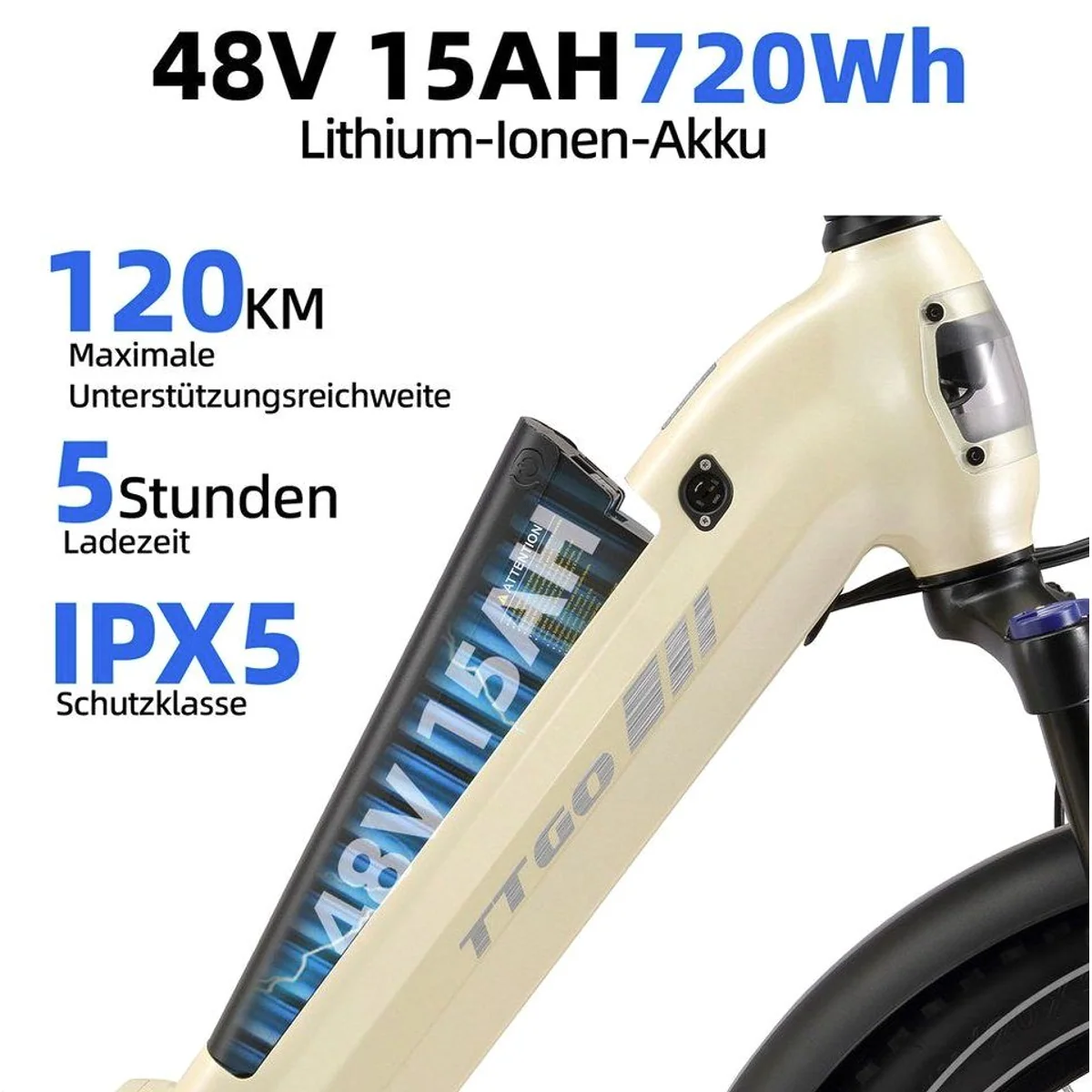 TTGO E-Bike Klapprad 20 Zoll, vollgefederter Rahmen, 70Nm Hinterradmotor 5