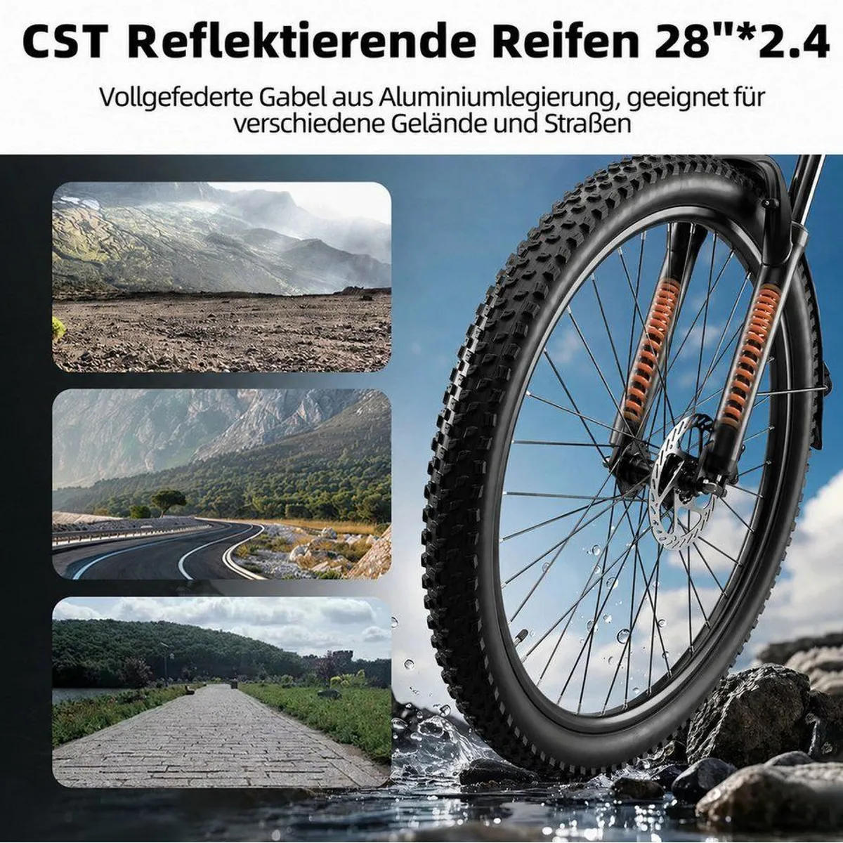 TTGO E-Bike Cityrad, 110 km Reichweite, 70 Nm Hinterradmotor, Shimano 7-Gang, Hydraulische Bremsen 4