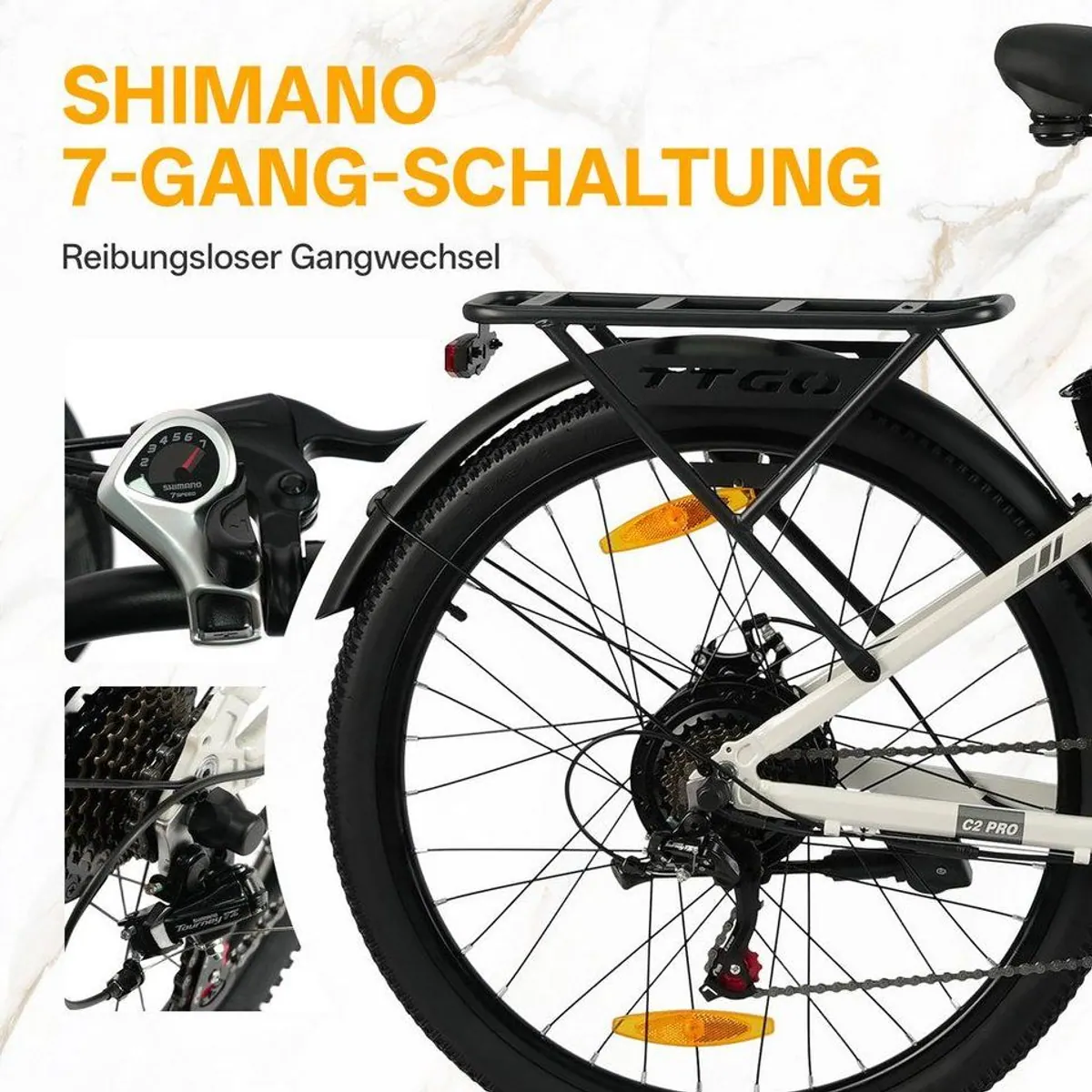 TTGO E-Bike Cityrad 26 Zoll, 5 Unterstützungsstufen, 80-120 km Reichweite 4