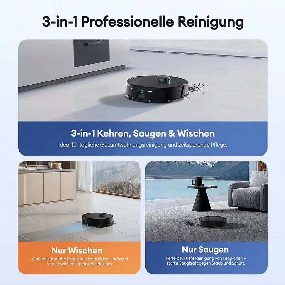 Ultenic T20Pro Nass-Trocken-Saugroboter, starke Saugkraft, intelligente Navigation, APP-Steuerung 5