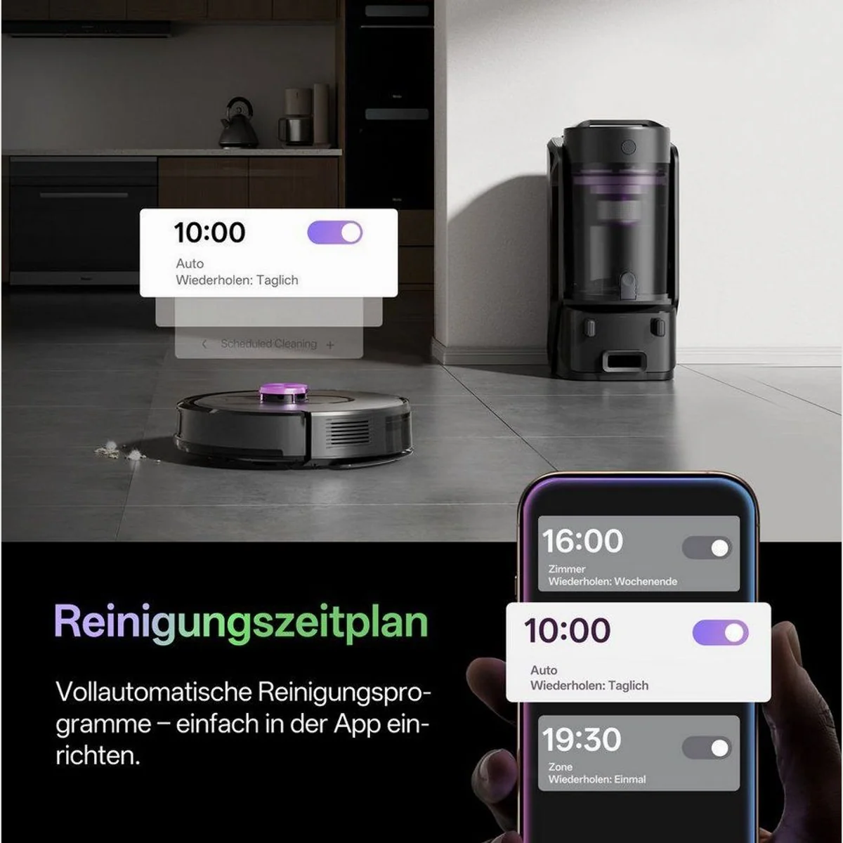 Vactidy W15 Saugroboter, 12000Pa Saugleistung, 180 Min Akkulaufzeit, 4L Behälter 5