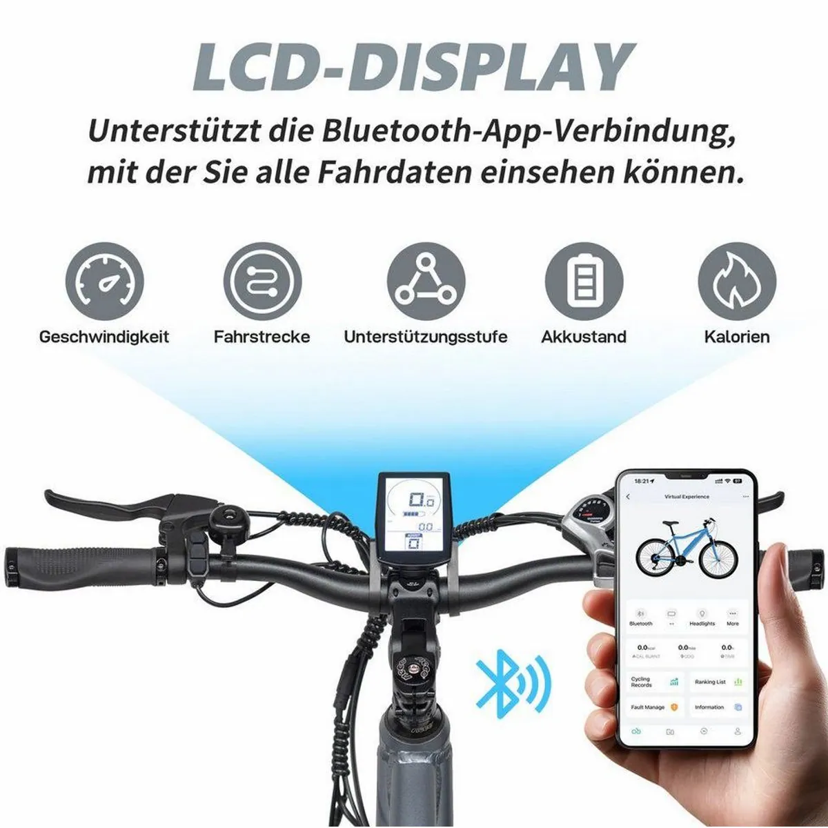 Vankel 27M204 E-Bike Trekkingrad, 250W Motor, 7-Gang Shimano, 450Wh Akku – Ideal für Stadt und Gelände 4