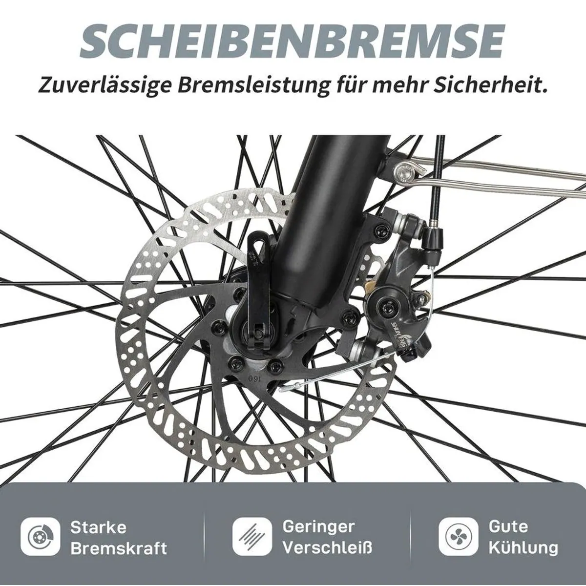 Vankel E-Bike 27M204, 250W Heckmotor, 7-Gang Shimano, 450Wh Akku — ideal für Stadt und Abenteuer 3