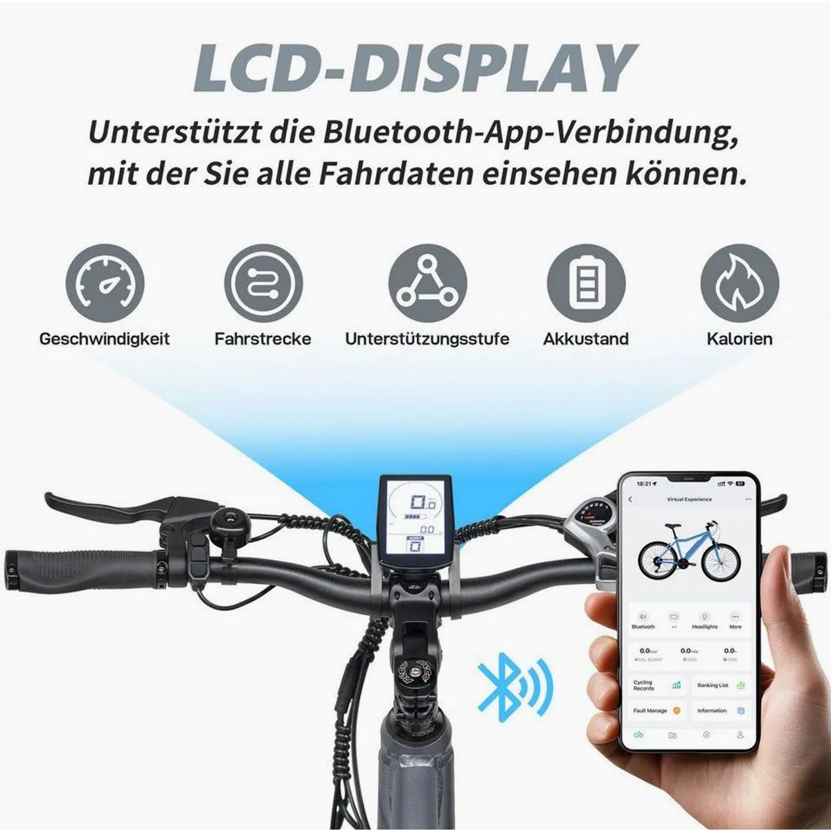 Vankel E-Bike 27M204, 250W Heckmotor, 7-Gang Shimano, 450Wh Akku — ideal für Stadt und Abenteuer 5