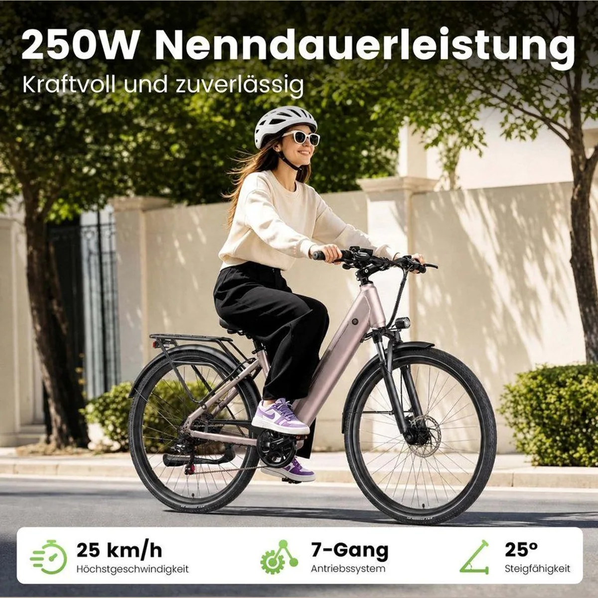 Vankel Lira City-Elektrofahrrad, 250W Motor, 48V Akku, 140 km Reichweite 3